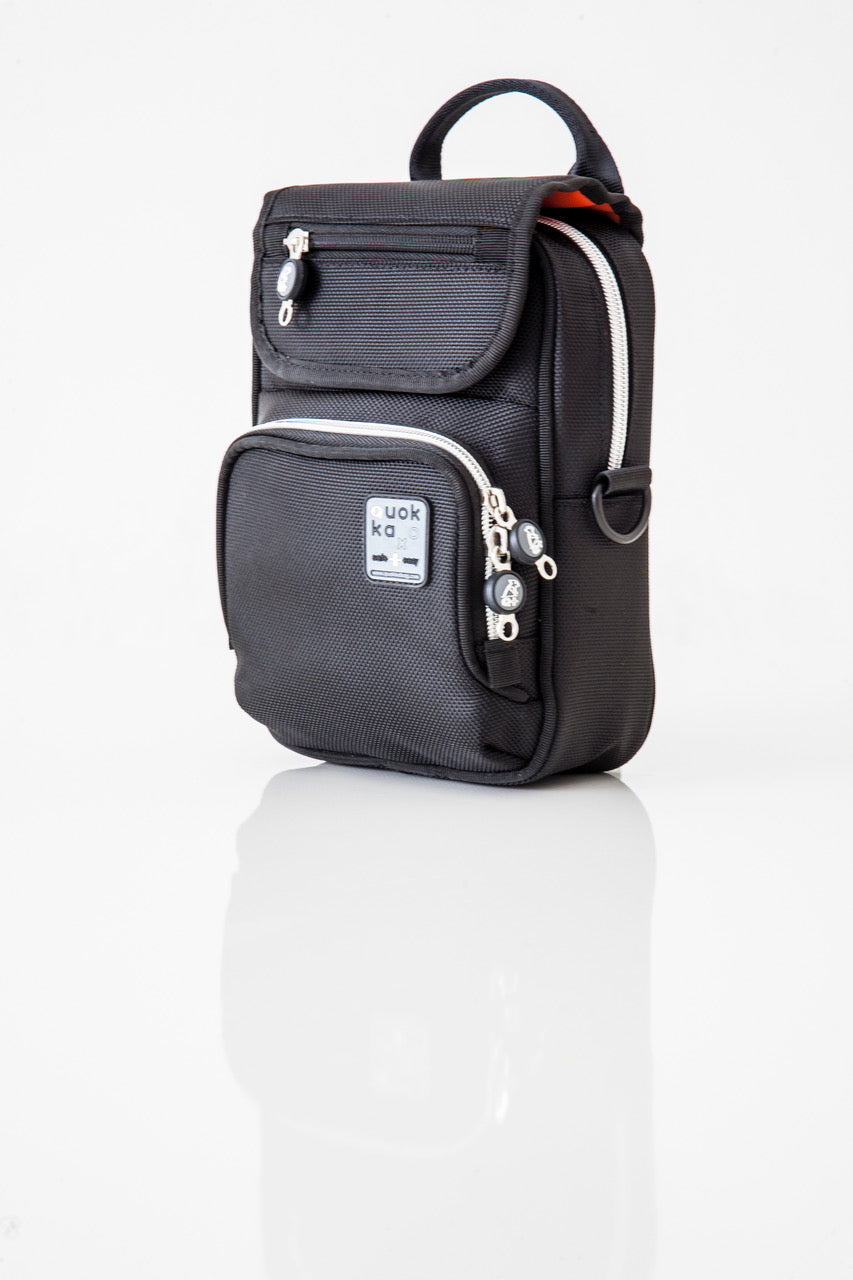QUOKKA Rollstuhltasche vertikal in Schwarz